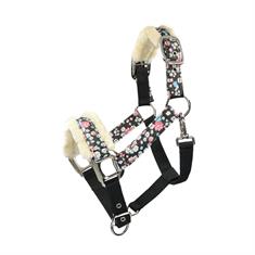 Horse Halter with Flowers Epplejeck EJLES Black