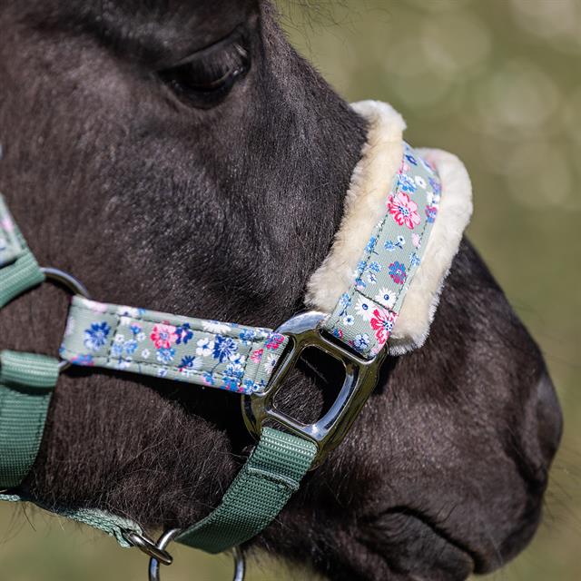 Horse Halter with Flowers Epplejeck EJLES Green