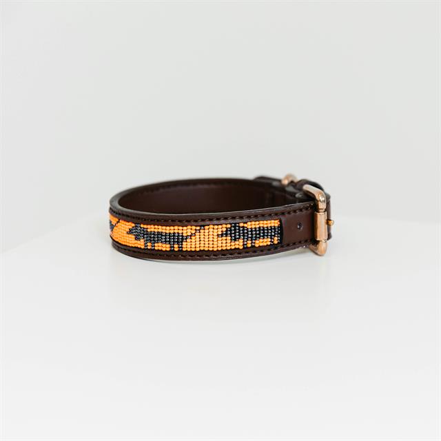 Hundehalsband Handmade Pearls Kentucky Orange-Black