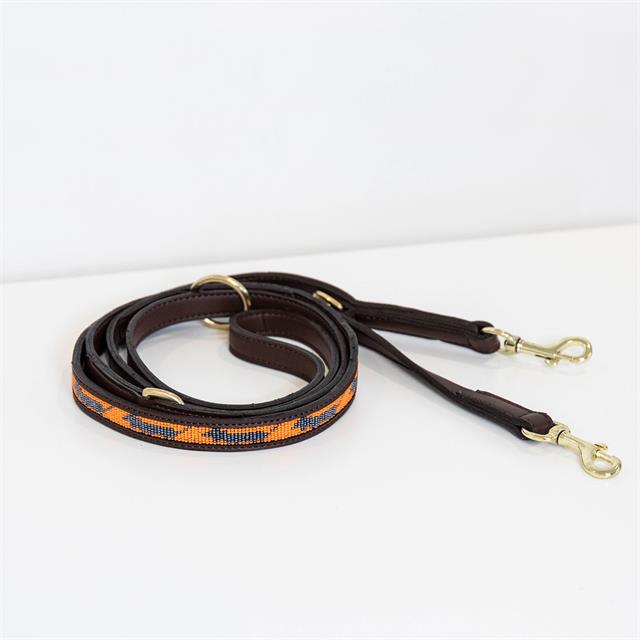 Hundeleine Handmade Pearls Kentucky Orange-Black