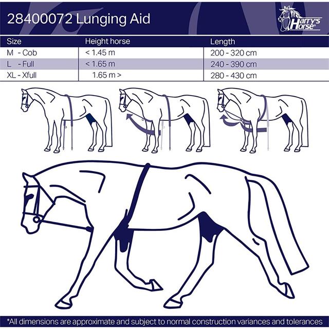 Lunging Aid Cotton Harry's Horse Soft Black-White