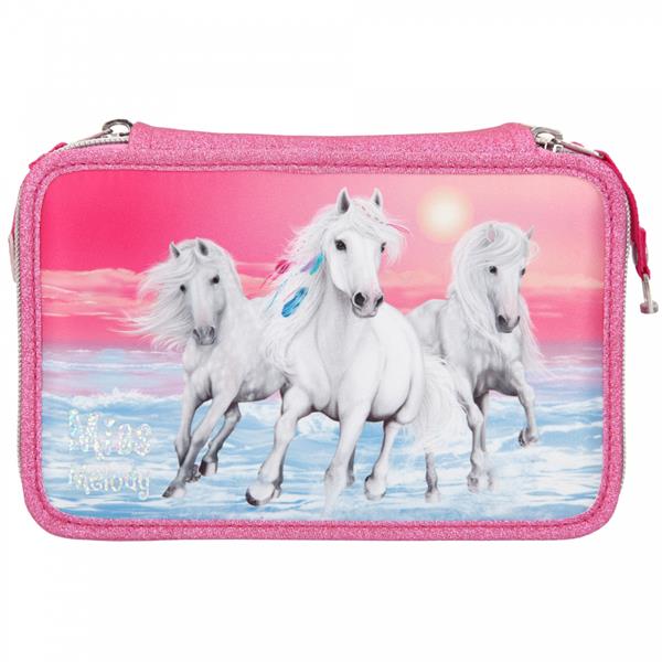 Zaailing lied oogopslag Miss Melody 3-Compartments Pencil Case Glitter Pink