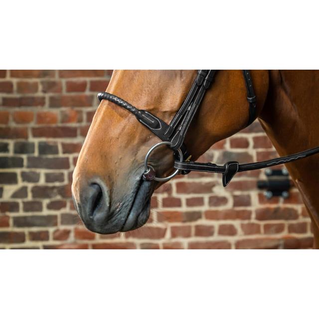 Noseband Dy'on Leather Covered Rope D Collection Black