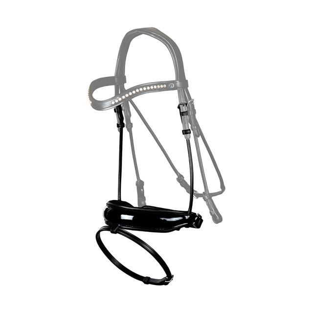 Noseband Dy'on Patent Large Round-Stitched Dressage Collection Black