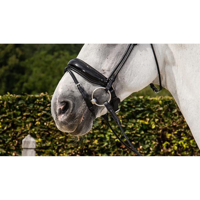 Noseband Dy'on Patent Large Round-Stitched Dressage Collection Black