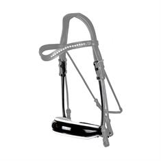 Noseband Dy'on Patent Large S&T Round-Stitched White Dressage Collection Black