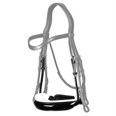 Noseband Dy'on Patent Large S&T With White Padding Dressage Collection Black