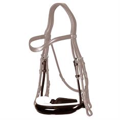 Noseband Dy'on Patent Large S&T With White Padding Dressage Collection Brown