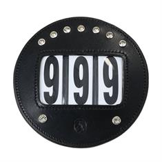 Number Holder Horsegear Round Strass Black-Silver