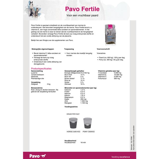 Pavo Fertile 3kg Multicolour