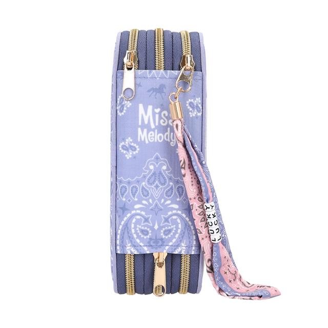 Pencil Case Miss Melody Bandana 3-Compartment Multicolour