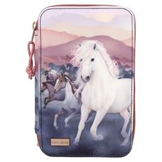 Pencil Case Miss Melody Night Horses 3-Compartment Filled Multicolour