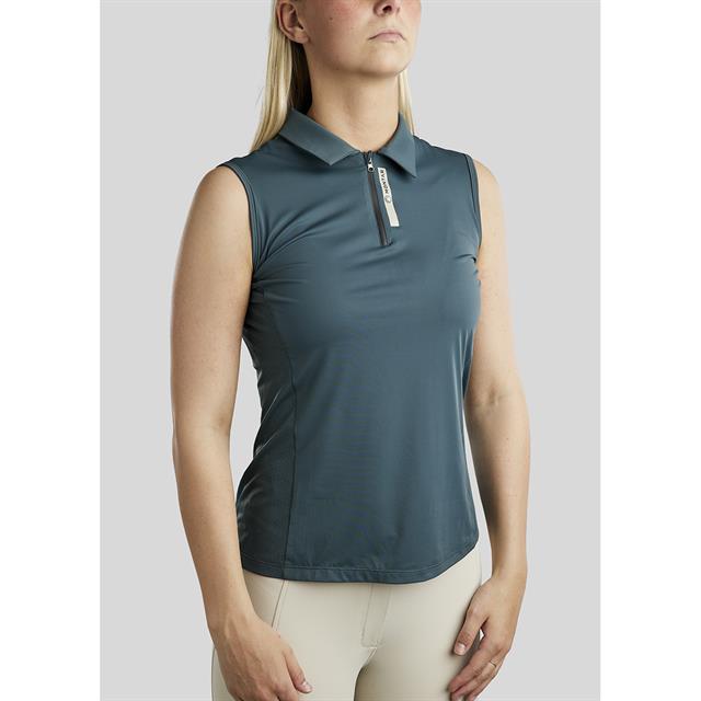 Polo Montar MOStella Mesh Contrast Sleeveless Women Mid Blue