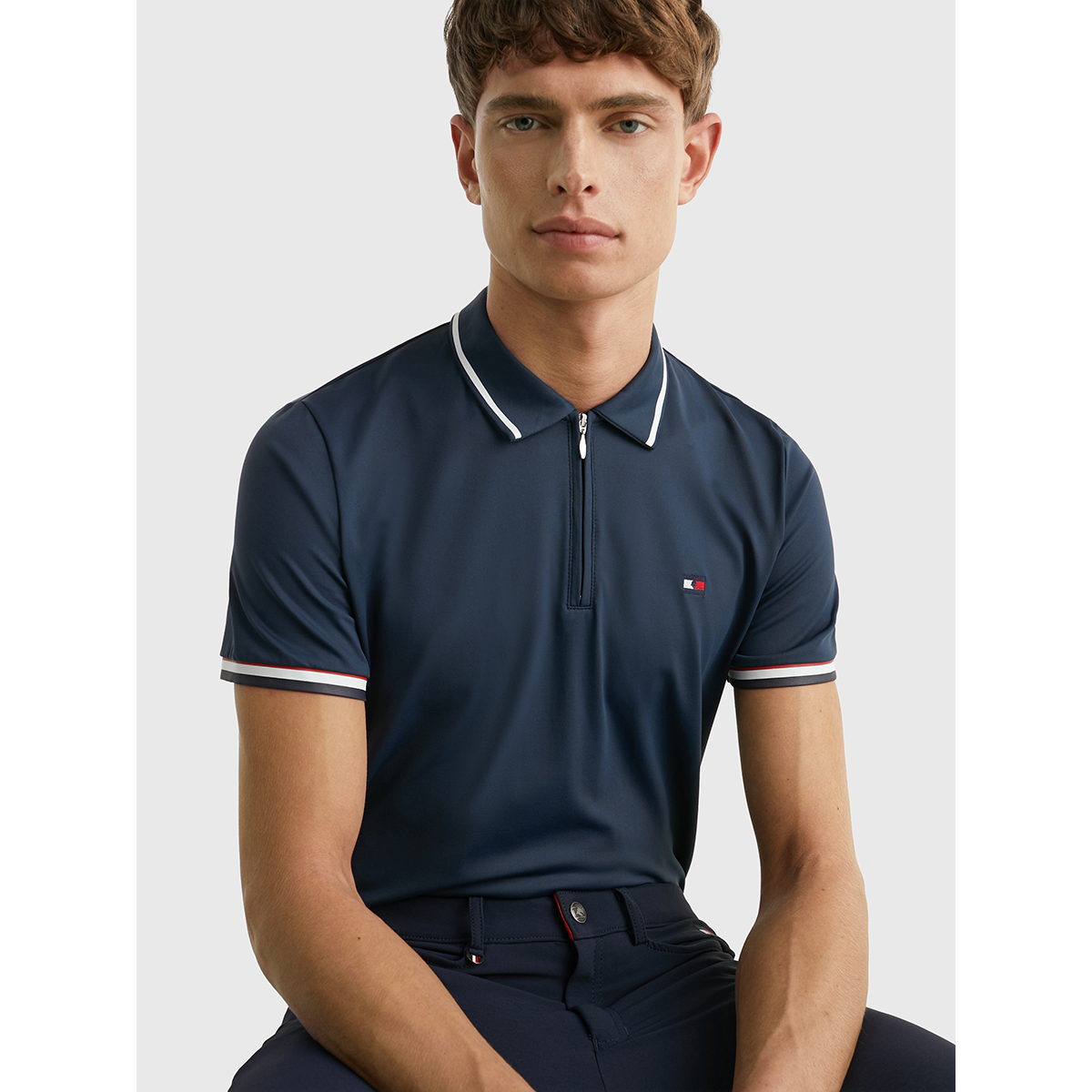 Polo Shirt Tommy Hilfiger Performance Zip Men Dark Blue