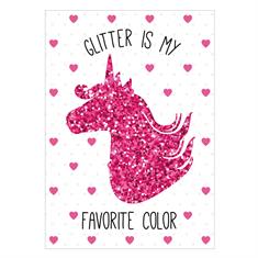 Postcard Unicorn Glitter