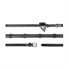 Reins D Collection by Dy'on 1/2 Rubber With Stops Black