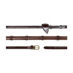 Reins D Collection by Dy'on 1/2 Rubber With Stops Brown