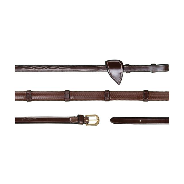 Reins D Collection by Dy'on 1/2 Rubber With Stops Brown