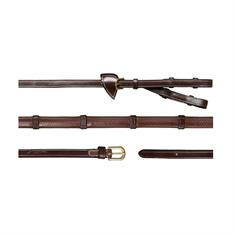 Reins D Collection by Dy'on Pelham 1/2 Rubber With Stops Brown