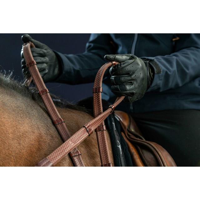 Reins D Collection by Dy'on Pelham 1/2 Rubber With Stops Brown