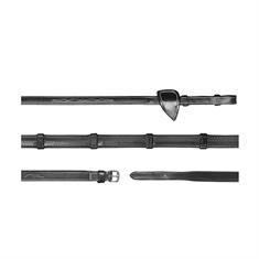 Reins Dy'on 1/2 Rubber With Stops US Hunter Collection Black