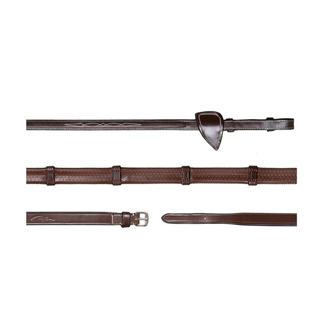 Reins Dy'on 1/2 Rubber With Stops US Hunter Collection Brown