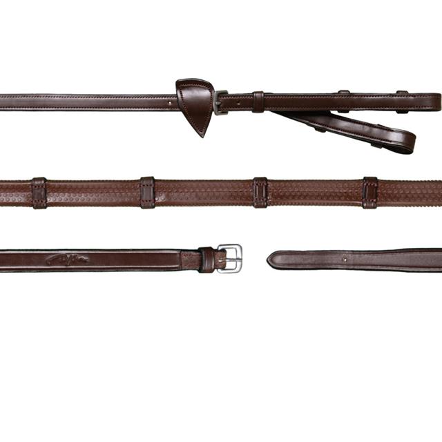 Reins Dy'on Pelham Rubber With Stops New English Collection Brown