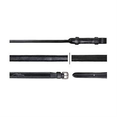 Reins Dy'on Round-Stitched Hunter Rubber Dressage Collection Black