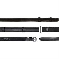 Reins Dy'on Rubber 5/8 Hunter With Stops Dressage Collection Black