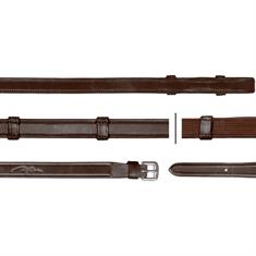 Reins Dy'on Rubber 5/8 Hunter With Stops Dressage Collection Brown