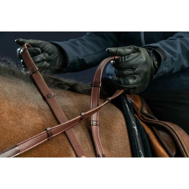 Reins Dy'on Rubber 5/8 Hunter With Stops Dressage Collection Brown