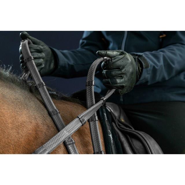 Reins Dy'on Rubber With Stops New English Collection Black