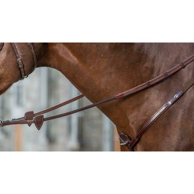 Reins Dy'on Rubber With Stops New English Collection Brown