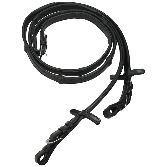 Reins Horsegear Leather Stops Invisible Black
