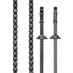 Reins LeMieux Leather Laced Black-Silver