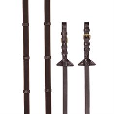 Reins LeMieux Rubber Grip Continental Mid Brown-Gold