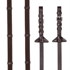 Reins LeMieux Rubber Grip Continental Mid Brown-Silver