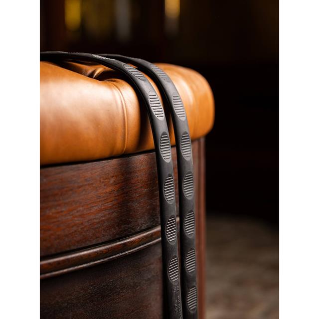 Reins LeMieux Rubber Magna Grip Brown-Silver