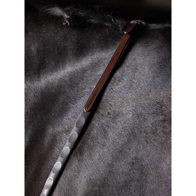 Reins LeMieux Rubber Magna Grip Mid Brown-Silver