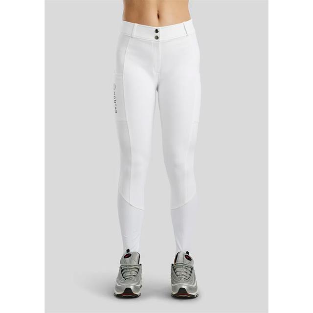 Riding Breeches Montar MOZira Refined With Compression Full Grip White