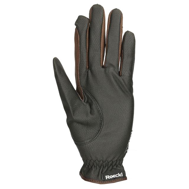 Riding Gloves Roeckl Bi Colour Grip Black-Dark Brown