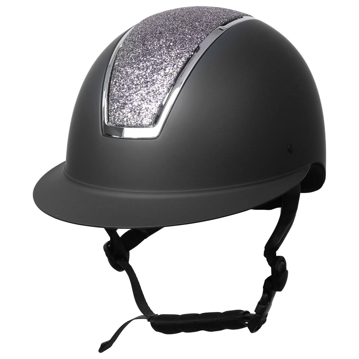 RIDING HAT COVER SILVER GREY & BLACK 
