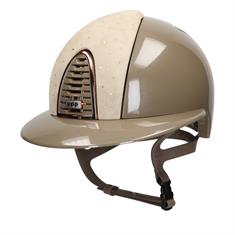 Riding Helmet KEP Italia Cromo 2.0 Diamond Taupe Suede Swarovski Light Brown