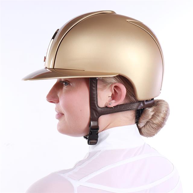 Riding Helmet KEP Italia Cromo 2.0 Textile Golden Sand Rose Gold Frame Gold