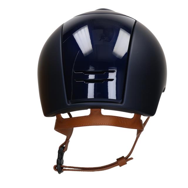 Riding Helmet KEP Italia Cromo 2.0 Textile Polish Blue Beige Chinstrap Dark Blue