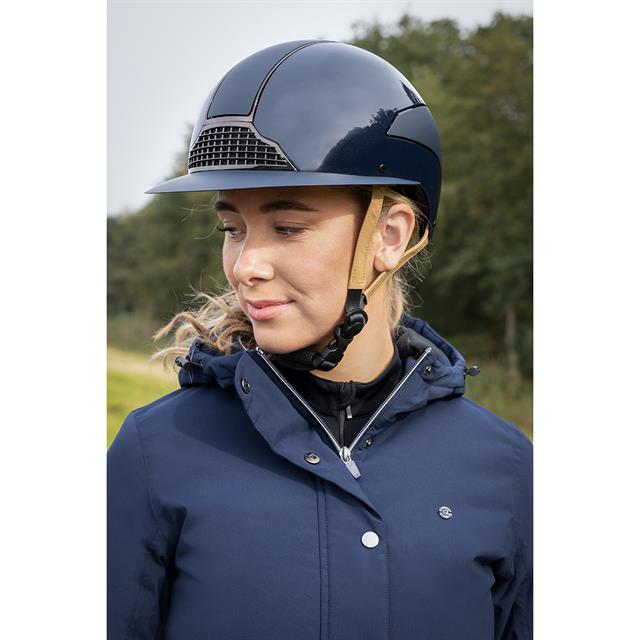 Riding Helmet QHP Miami Polo-Shirt Visor Dark Blue