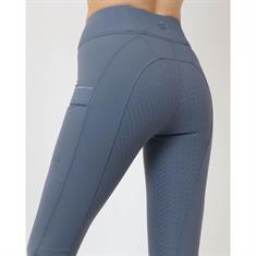 Riding Leggings Rebel By Montar Contrast Piping Full Grip Blue