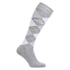 Riding Socks HV POLO Argyle Mid Grey-White