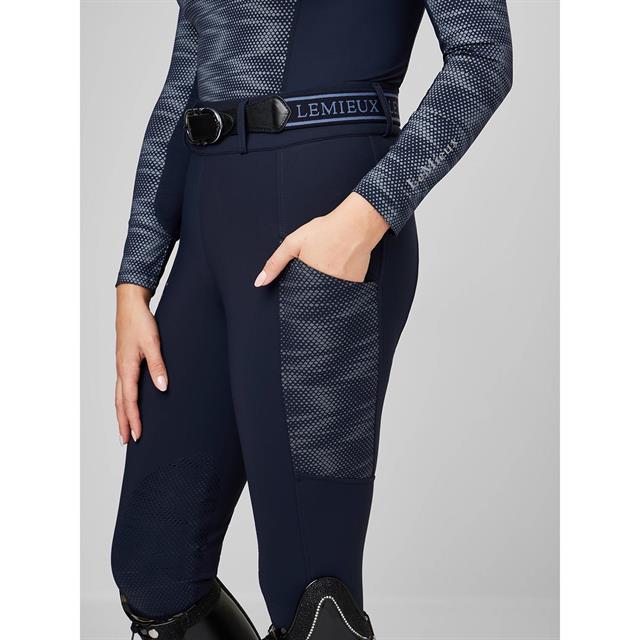 Riding Tights LeMieux Eleanor Reflective Knie Grip Dark Blue