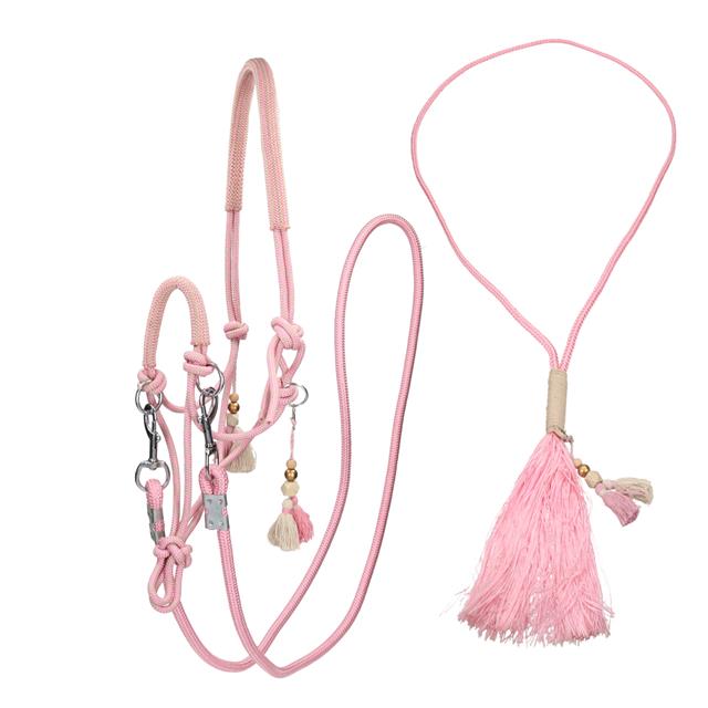 Rope Halter And Lead Rope Free Horse FHFanna Pink-Beige